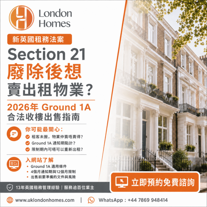 Section 21 廢除後想賣出租物業？2026年 Ground 1A 合法收樓出售指南