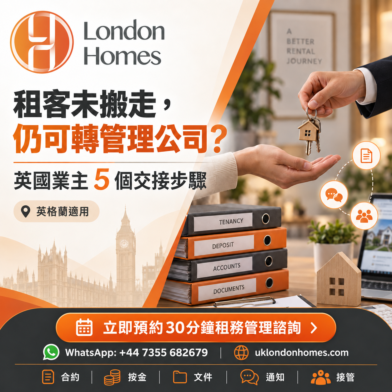 英國轉租務管理公司：租客入住期間的5個交接重點